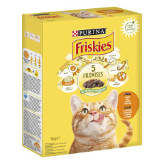 PURINA FRISKIES Sausas kačių ėdalas FRISKIES su višt. ir darž. 1kg