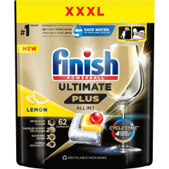 FINISH Nõudepesukapslid Ultimate Plus Lemon 62pcs