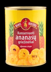 MAMOS LINIJA MAMOS KONSERVAI 567 g /Ananasų griežinėliai konservuoti 567g