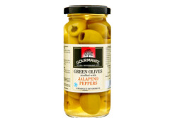 GOURMANTE rohelised oliivid jalapenotäidisega 244ml