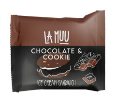 LA MUU Sandwich Šokolaadijäätis kakaoküpsistega, 75 g/140 ml 75g
