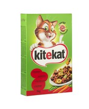 KITEKAT Sausas kačių ėdalas KITEKAT su jautiena ir daržovėmis, 1 kg 1kg