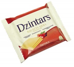 DZINTARS Processed cheese slices with ham taste 130g