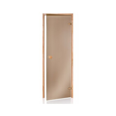ANDRES Stikla durvis ar koka kārbu un furnitūru pirtīm 1890x590mm bronza 1pcs