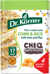 DR. KÖRNER Corn and rice crispbreads with chia and flax 100g