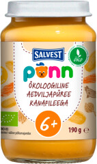 PÕNN Ökoloogiline Aedviljapüree kanafileega 6+ 190g