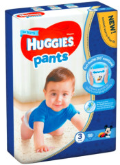 HUGGIES Sausk.keln.HUGGIES BOYS(3) 7-12kg,58vnt 58pcs