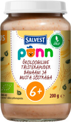 PÕNN Organic whole wheat porridge with banana and blackcurrant 200g