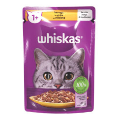 WHISKAS Konservi pieaugušiem kaķiem ar vistas gaļu 85g