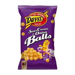 TAFFEL Taffel sour cream- and onion-flavoured corn balls 165g