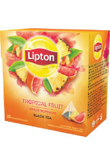 LIPTON Melnā tēja maisiņos Tropical Fruits 20x1.8 20pcs