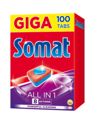 SOMAT Daugiafunkcinės indaplovių tabletės SOMAT All in 1, 100 vnt. 100pcs