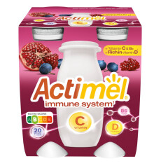 ACTIMEL Jogurtijook mustika-granaatõuna vitamiin c-ga 4x100g 400g