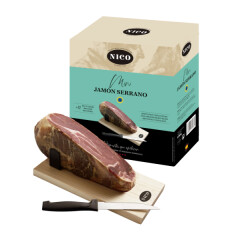NICO Set NICO: dry-cured mini serrano ham 950g, holder, knife, 5x1 pcs. 950g