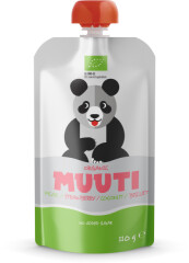 MUUTI Organic pear-strawberry puree with coconut milk and biscuits 110g