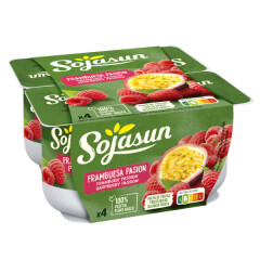 SOJASUN Sojų desertas su avietėmis ir pasiflorais SOJASUN, 6x(4x100g) 400g