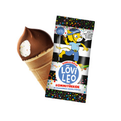 LÕVI LEO LÕVI LEO Vanilla ice cream with candy pieces and glaze in waffle cup 180ml/78g 0,078kg