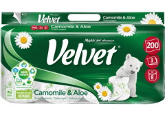 VELVET Tualetinis popierius VELVET EXCELLENCE CAMOMILE&ALOE, (3 sl., 8 rit.) 8pcs