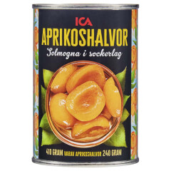 ICA Aprikoosipooled Siirupis Ica  / 410g