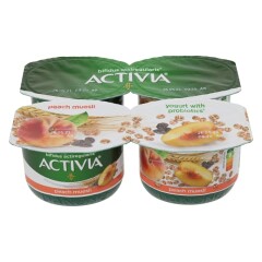 ACTIVIA Jogurtas su persikais ir dribsniais, 2,6%, (4X120g) 480g