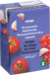 COOP Hakitud tomatid küüslauguga 400g