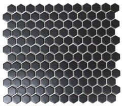 HEXAGON keraamiline mosaiik H X 060, laikiv must, matil 26x30 cm 1pcs