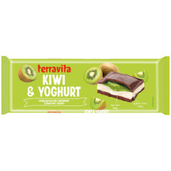 TERRAVITA Piena šokolāde ar jogurta un kivi pildījumu 235g