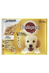 PEDIGREE Pedigree pouch Junior 2xbeef,rice 2xchicken,rice in jelly 4x100g 400g