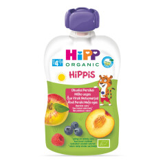 HIPP EKO tyrelė HIPP su miško uogomis, obuoliais, persikais nuo 4 men. 100g