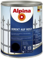 ALPINA Metalo dažai ALPINA DIREKT AUF ROST, juodos sp., 750 ml 0,75l