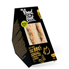 FOOD ON FOOT SOFT BREAD Sandwich with Pulled Pork BBQ and Cheese 175g