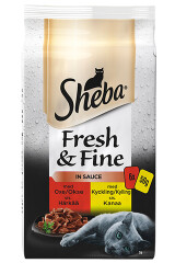 SHEBA Täissööt kassidele fresh&fine veise- ja kanaliha kastmes 6x50g 300g