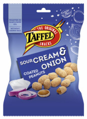 TAFFEL Taffel onion- and sour cream-flavoured coated peanuts 140g