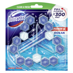 DOMESTOS WC valiklis- gaiviklis DOMESTOS TRIO POWER 5 OCEAN 165g