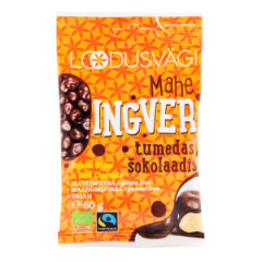 LOODUSVÄGI Organic Ginger in Organic Dark Chocolate 60g