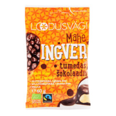 LOODUSVÄGI Mahe ingver tumedas šokolaadis 60g