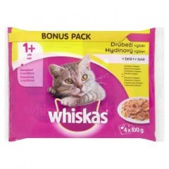 WHISKAS kiisueine 4-pakk linnulihavalik tarrendis 400g