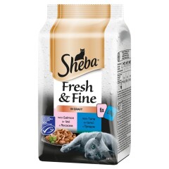 SHEBA Sheba Mini kaķu maltīte ar zivi 6-paka. 300g