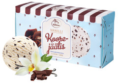 KOOREJÄÄTIS Vanilli-koorejäätis šokolaaditükkidega 1L 0,48kg