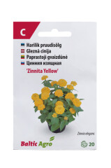 BALTIC AGRO Цинния 'Zinnita Yellow' 20 семян 1pcs