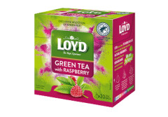 LOYD Zaļā tēja maisiņos ar aveņu garšu 20x1.5 20pcs