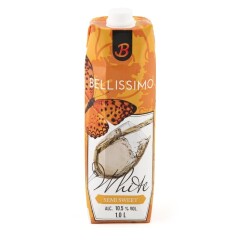 BELLISSIMO Balt. pusiau saldus vynas BELLISSIMO, 1l 1l