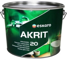 ESKARO Sienų dažai ESKARO AKRIT 20, pusiau matiniai, baltos sp., A bazė, 9,5 l 9,5l