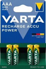 VARTA Power supply elements VARTA RECHARGE ACCU įkraunami, AAA 1000 mAh, 4pcs