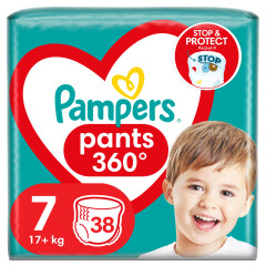 PAMPERS Sauskelnės-kelnaitės PAMPERS PANTS JUMBO PACK 7 (17+ kg) 38pcs