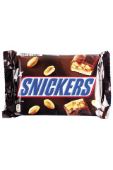 SNICKERS piimašokolaadi 4-pakk batoon röstitud maapähklite, pähklikreemi ja karamelliga 200g