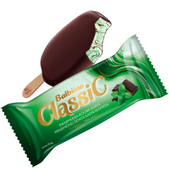 CLASSIC CLASSIC Mint cream ice cream with mint-chocolate fillinf and dark chocolate glaze 120ml/80g 0,08kg