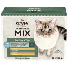 ICA Kitty meals Mix Senior, various meats in sauce 12x100g 1,2kg