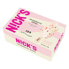 NICK'S Pulgajäätis Strawberry White 4*51g 204g