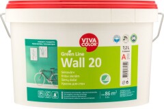 VIVACO Sienų dažai VIVACOLOR GREEN LINE WALL 20, pusiau matiniai, baltos sp., A bazė, 7,2 l 7,2l